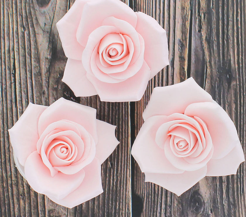 Peace Rose Sugar Flowers for Cake Decorating, by Global Sugar Art, Large, Pink
