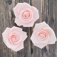 Peace Rose Sugar Flowers for Cake Decorating, by Global Sugar Art, Large, Pink
