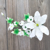 Sugar Lilies, Lily Flower Sprays, Cake Toppers by Global Sugar Art, White Speckled Easter Lily Spray