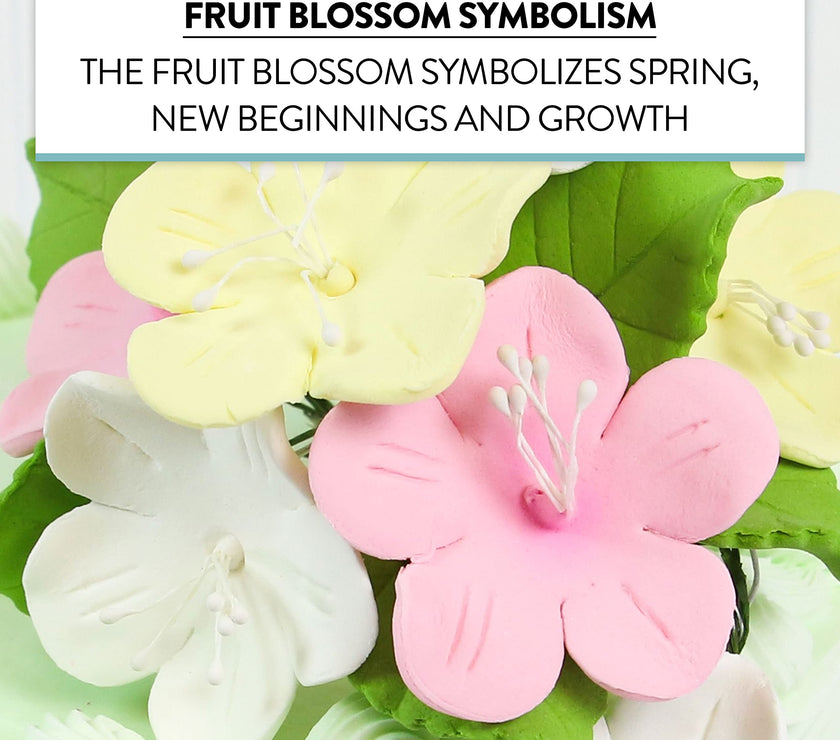 Fruit Blossoms & Leaves Gum Paste Cake Flowers 18 Count Sugar Flowers by Global Sugar Art