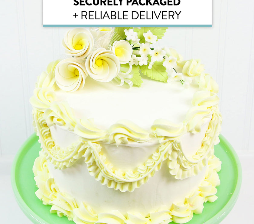Tropical Cake Topper Frangipani Spray Gum Paste Flower by Global Sugar Art, Small