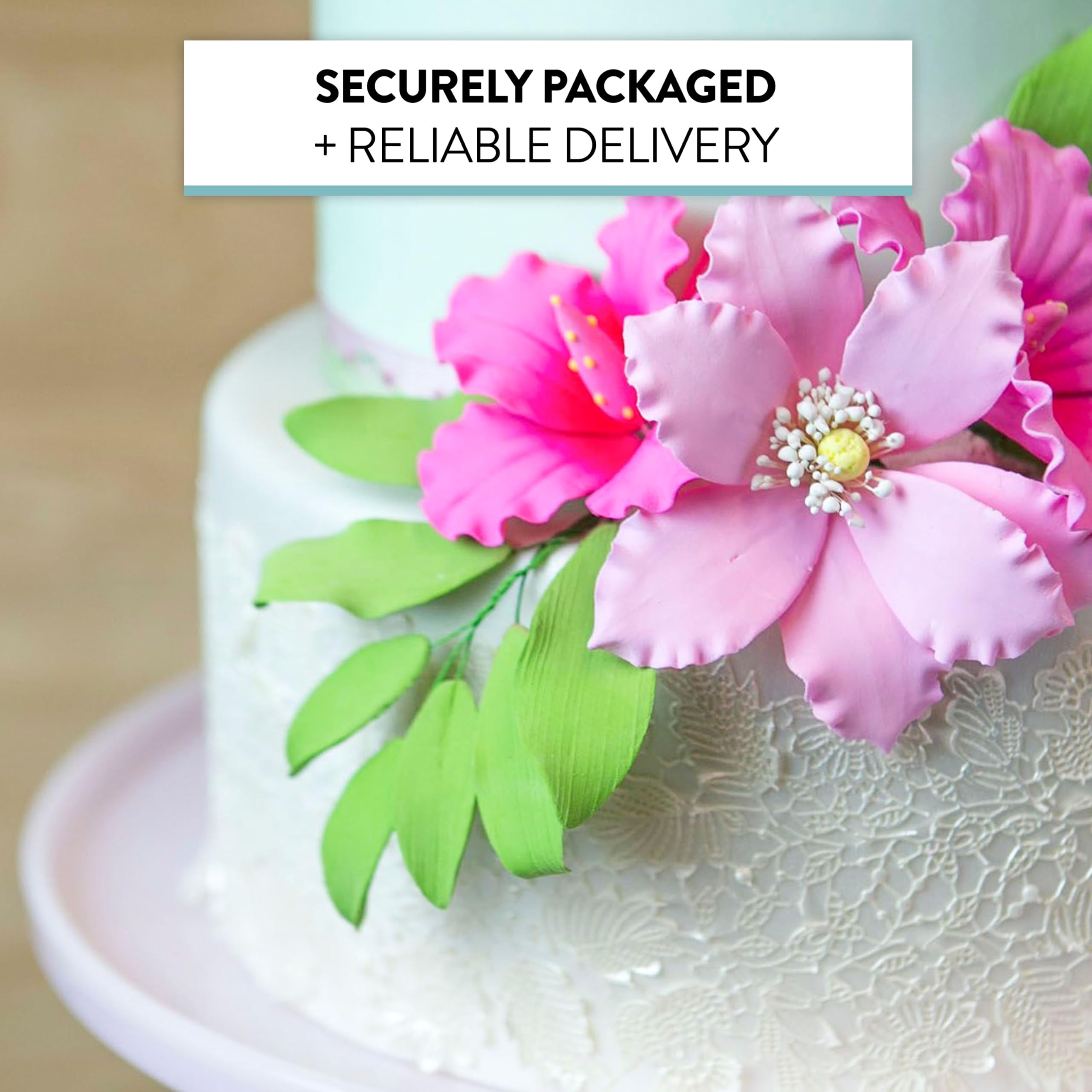 Clematis Gum Paste Sugar Cake Flowers by Global Sugar Art, Pink, 3 Count