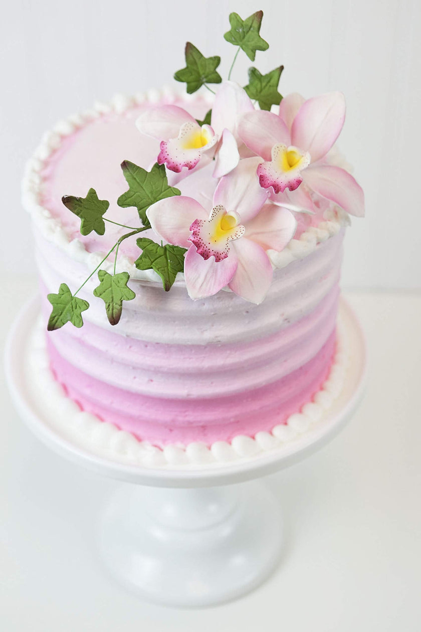 Orchid Sugar Cake Flowers, Cymbidium Orchids, by Global Sugar Art, Pink, 3 Count