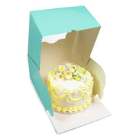 Global Sugar Art Auto-Popup Extra Deep Square Cake Box with Window, 12 x 12 x 6 Inches