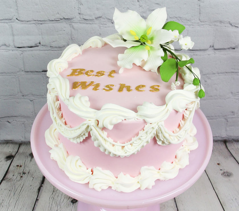 Sugar Lilies, Lily Flower Sprays, Cake Toppers by Global Sugar Art, White Casablanca Easter Lily Spray