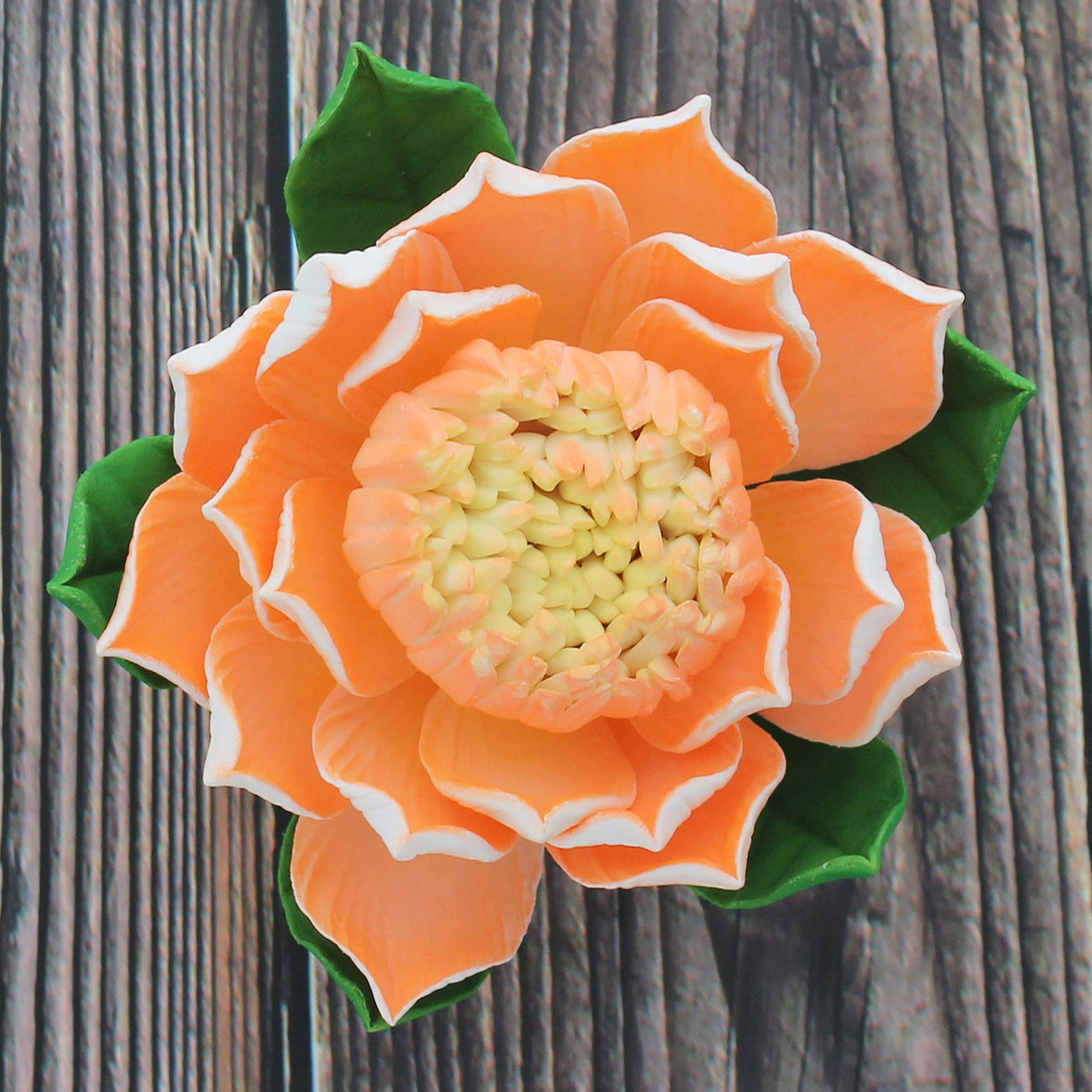 Protea Sugar Cake Flowers by Global Sugar Art, Large Tangerine, 1 Count
