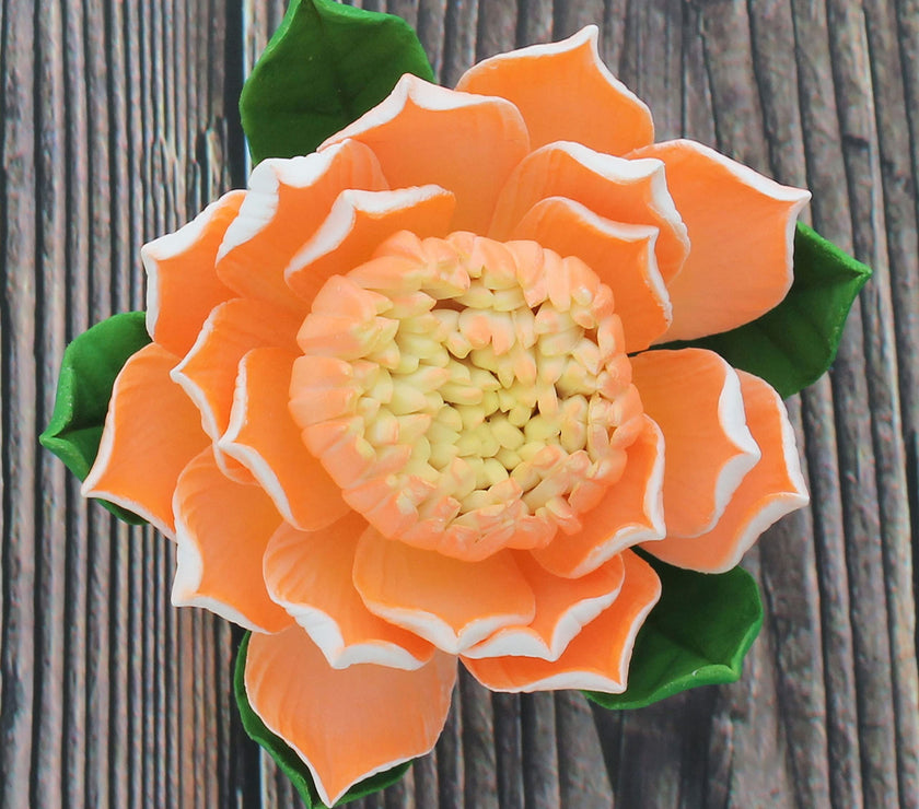 Protea Sugar Cake Flowers by Global Sugar Art, Large Tangerine, 1 Count