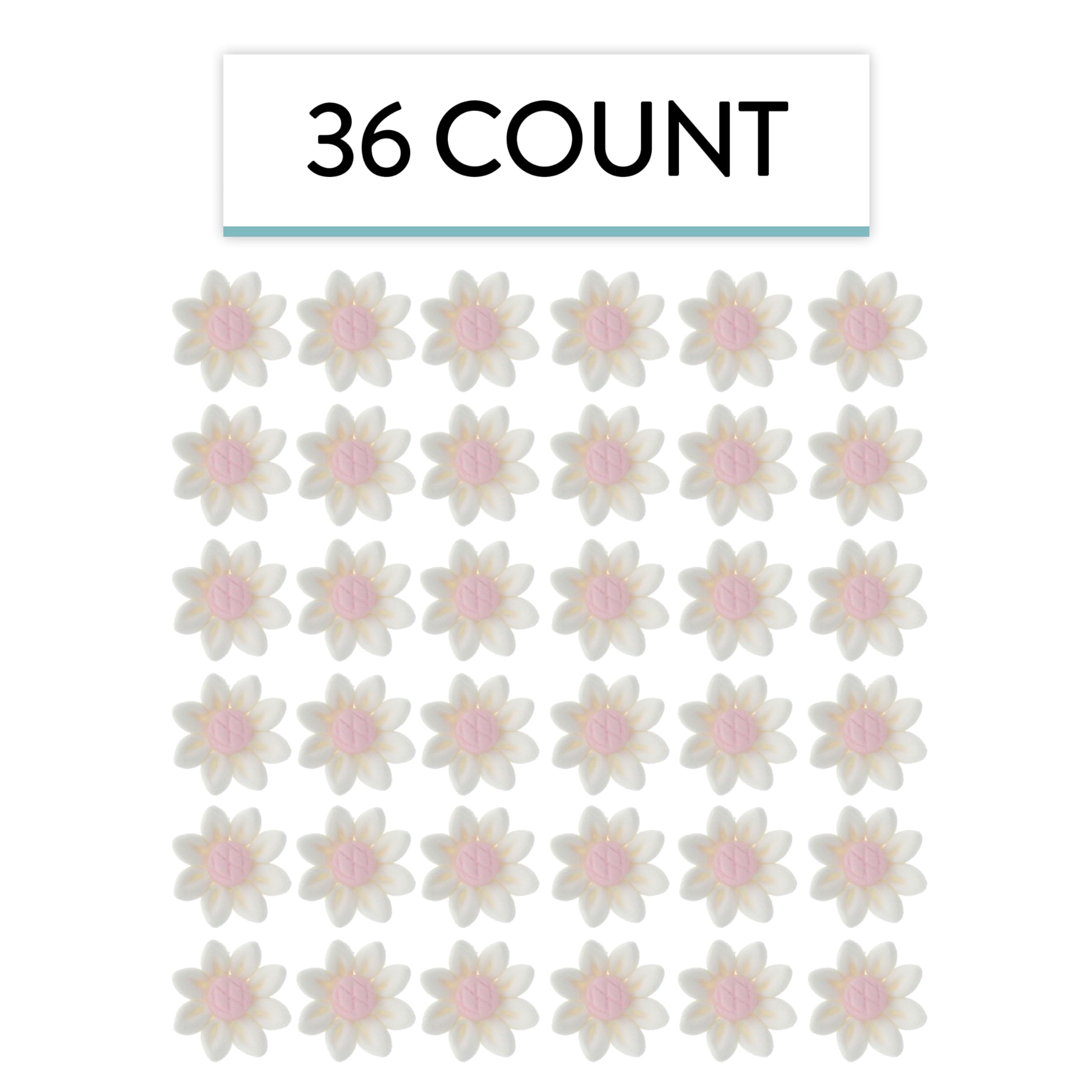 Edible Daisy Cake Decorations, White and Pink Sugar Flowers, Unwired 3/4 Inch, Daisy Cupcake Toppers, Edible Flowers Cake Decorations by Chef Alan Tetreault, Global Sugar Art