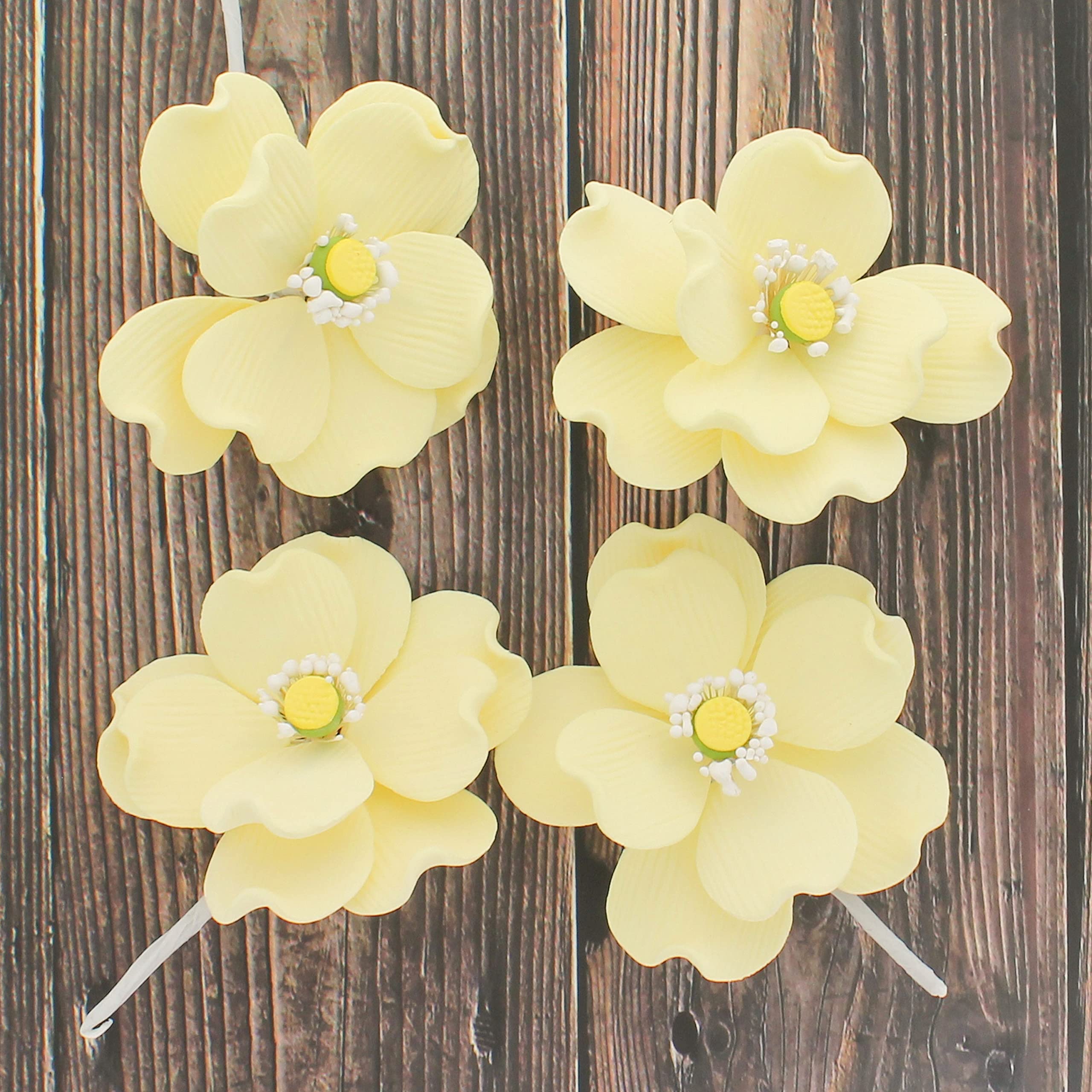 Wild Roses, Dogwood Rose Sugar Cake Flowers, by Global Sugar Art, Yellow