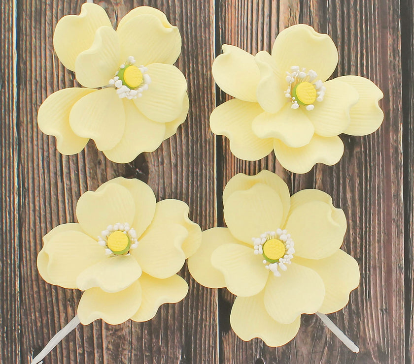 Wild Roses, Dogwood Rose Sugar Cake Flowers, by Global Sugar Art, Yellow