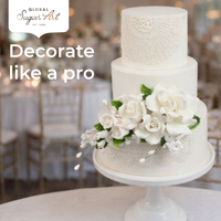 Wedding Cake Spray, Premium Rose Spray by Global Sugar Art, Large, White, 1 Count