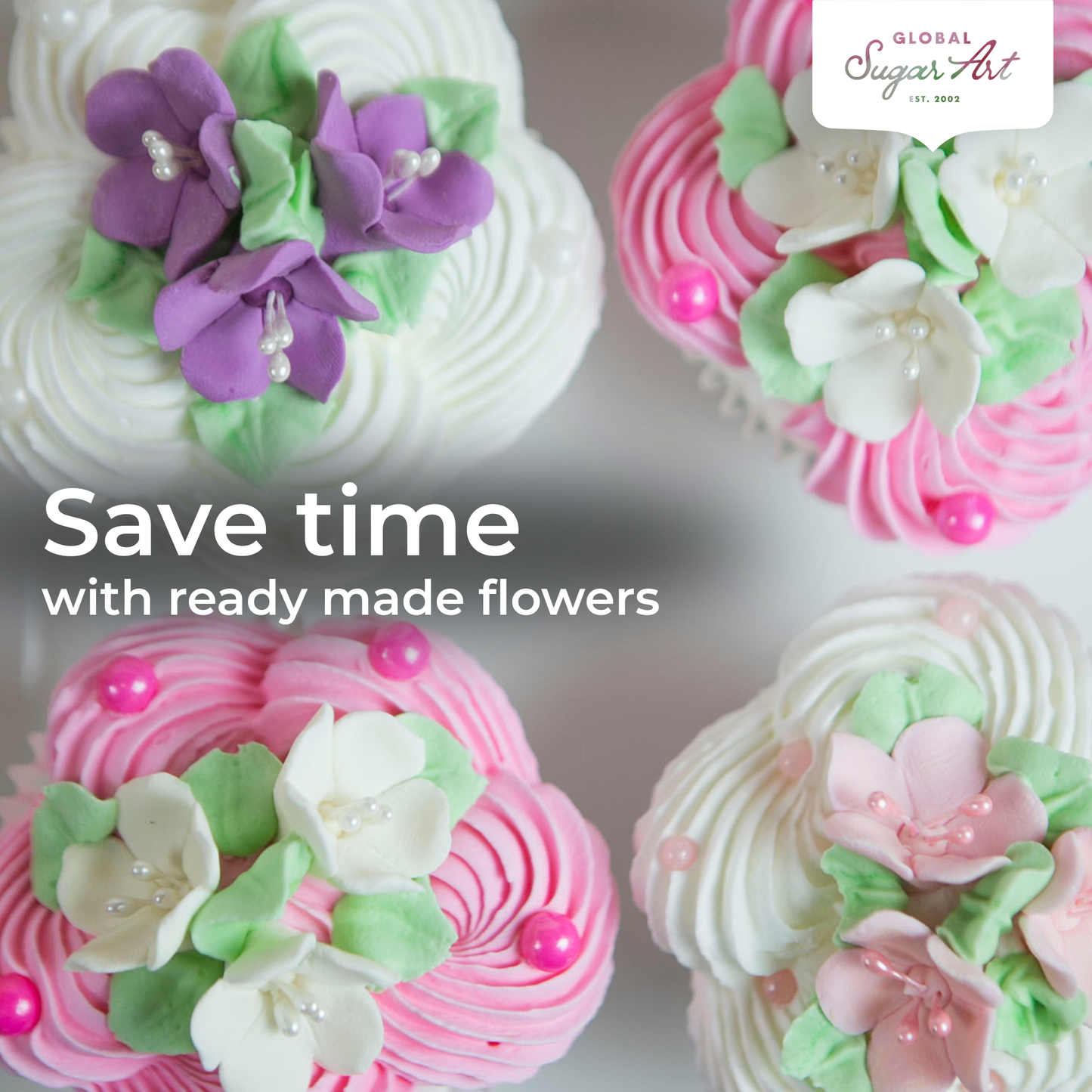 Mini Pink Blossoms with Pearl Stamens