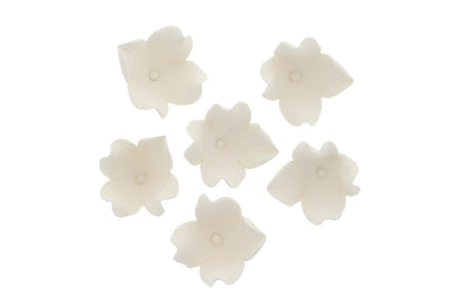 White Hydrangea Flowers, Unwired, 1-inch