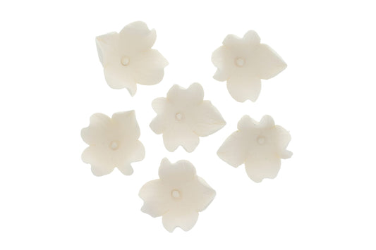 White Hydrangea Flowers, Unwired, 1-inch