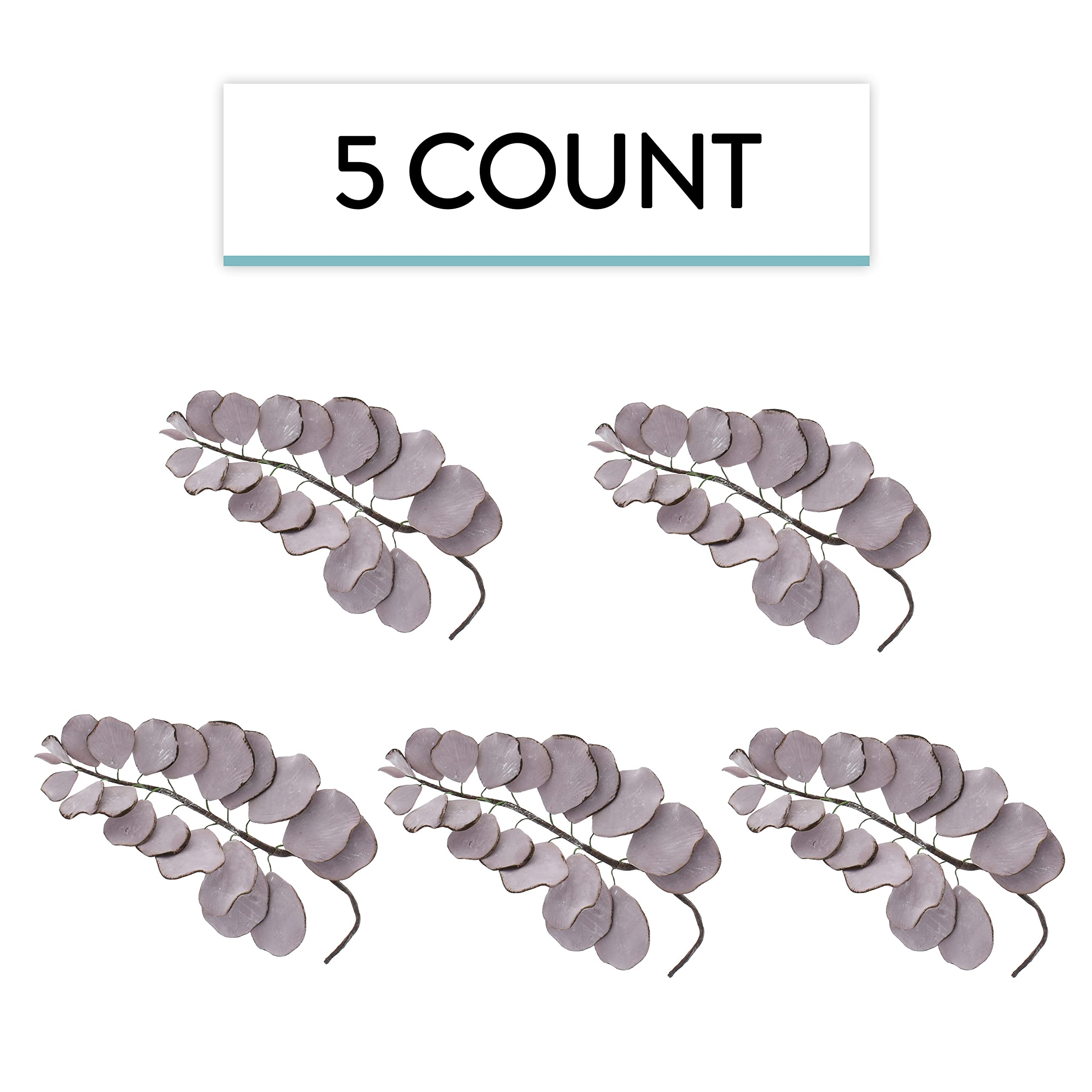 Eucalyptus Sugar Flowers for Cake Decorating, by Global Sugar Art, 5 Count, Mauve
