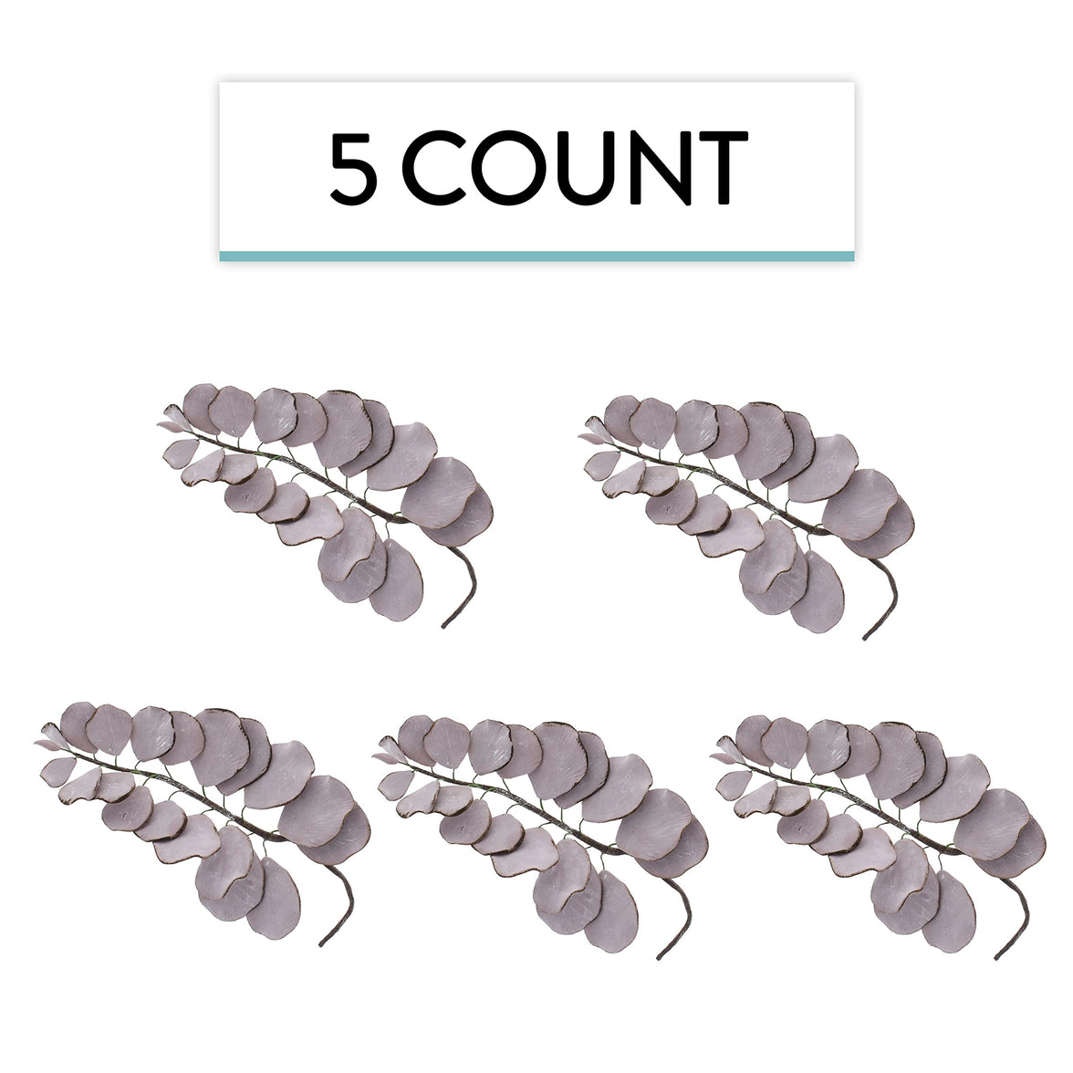 Eucalyptus Sugar Flowers for Cake Decorating, by Global Sugar Art, 5 Count, Mauve