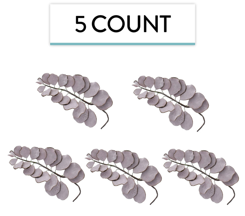 Eucalyptus Sugar Flowers for Cake Decorating, by Global Sugar Art, 5 Count, Mauve
