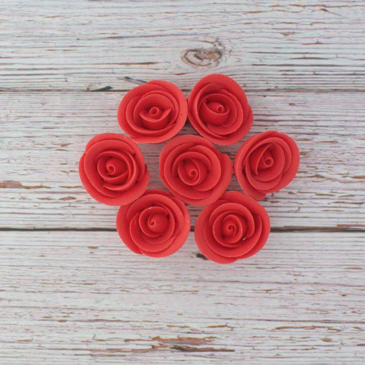 Premium Edible Roses for Cakes and Cupcakes, Sweet Royal Icing Roses, by Global Sugar Art, Red