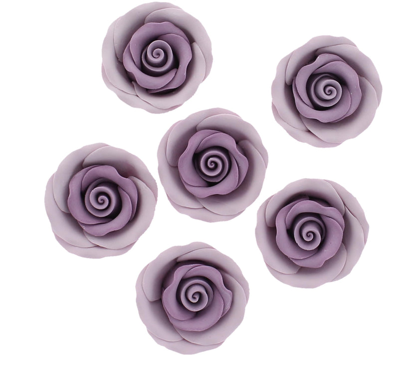 Premium Roses for Decorating Cakes and Cupcakes, by Global Sugar Art, Medium, Lavender Pink Yellow Peach