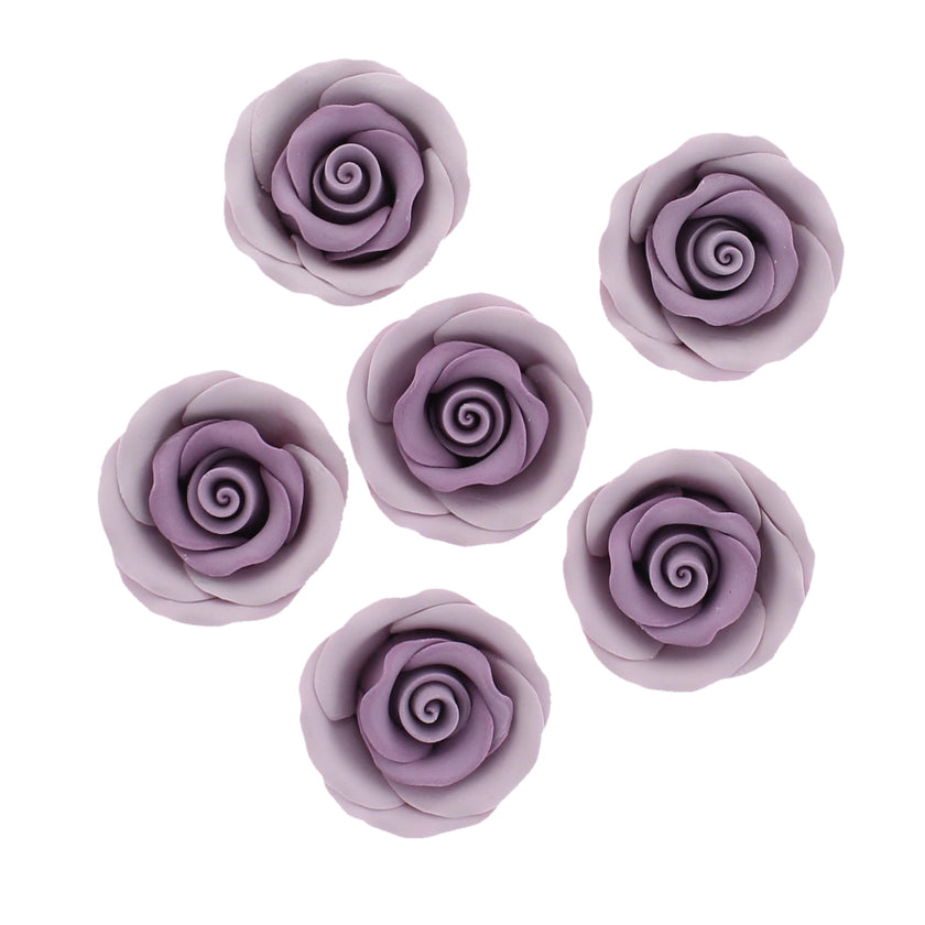 Premium Roses for Decorating Cakes and Cupcakes, by Global Sugar Art, Medium, Lavender Pink Yellow Peach
