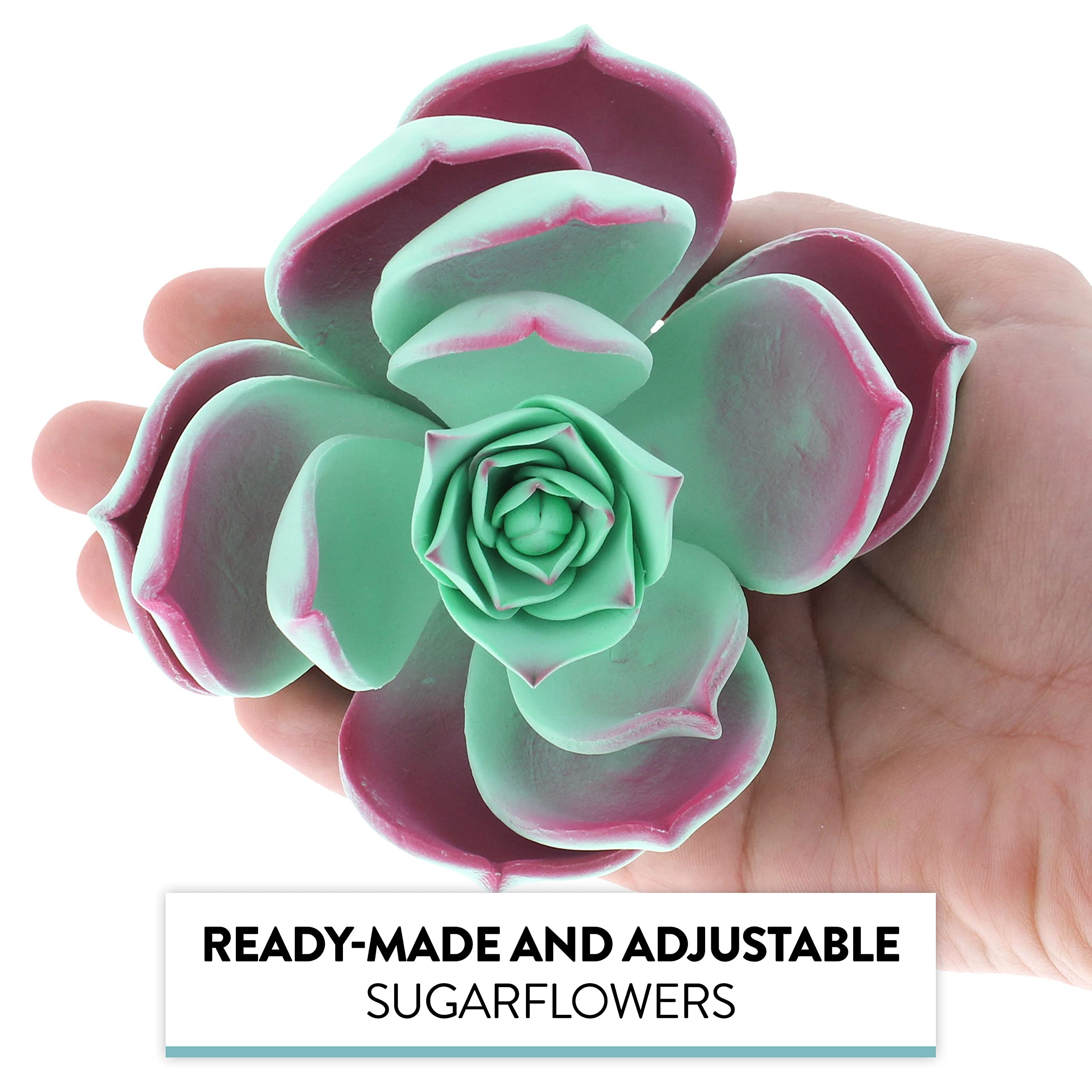 Global Sugar Art Succulent Taurus Large Sugar Cake Flowers with Wire, 1 Count by Chef Alan Tetreault