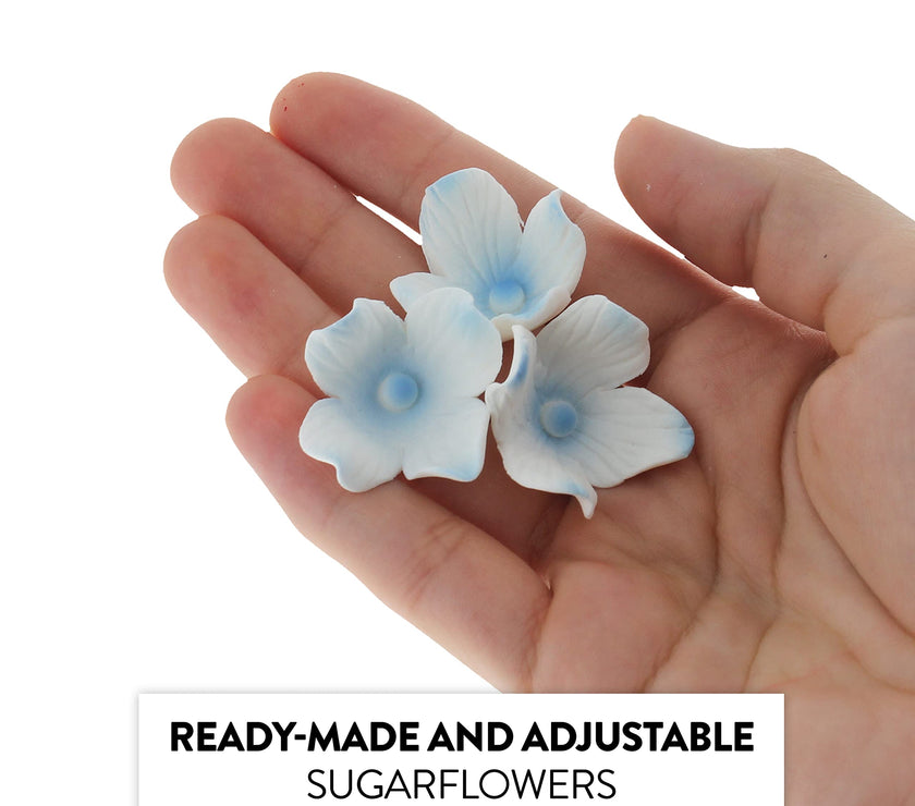 Hydrangea Sugar Flower Cake Decorations by Global Sugar Art, Blue
