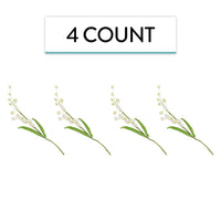 Lily of the Valley Sugar Cake Flower Spray with Leaves, by Global Sugar Art, White