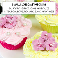 Global Sugar Art Blossom Sugar Cake Flowers with Pearl Stamens, Dusty Rose, by Chef Alan Tetreault