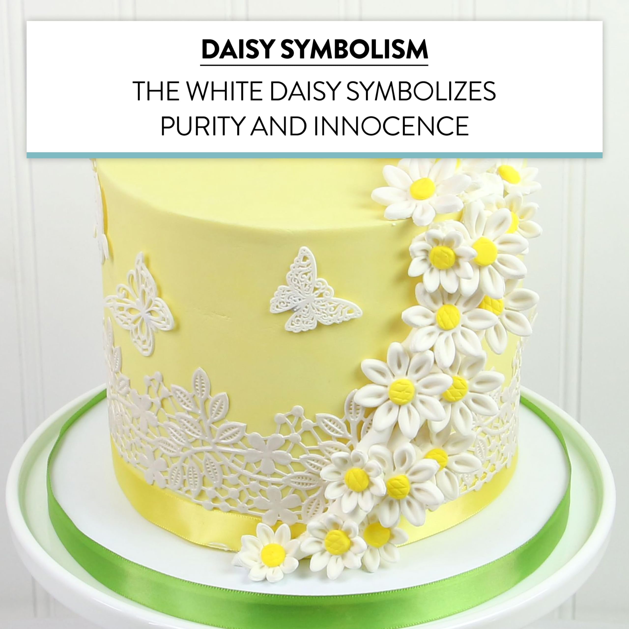 Edible Daisy Cake Decorations, White and Yellow Sugar Flowers, Unwired 1 Inch, Daisy Cupcake Toppers, Edible Flowers Cake Decorations by Chef Alan Tetreault, Global Sugar Art