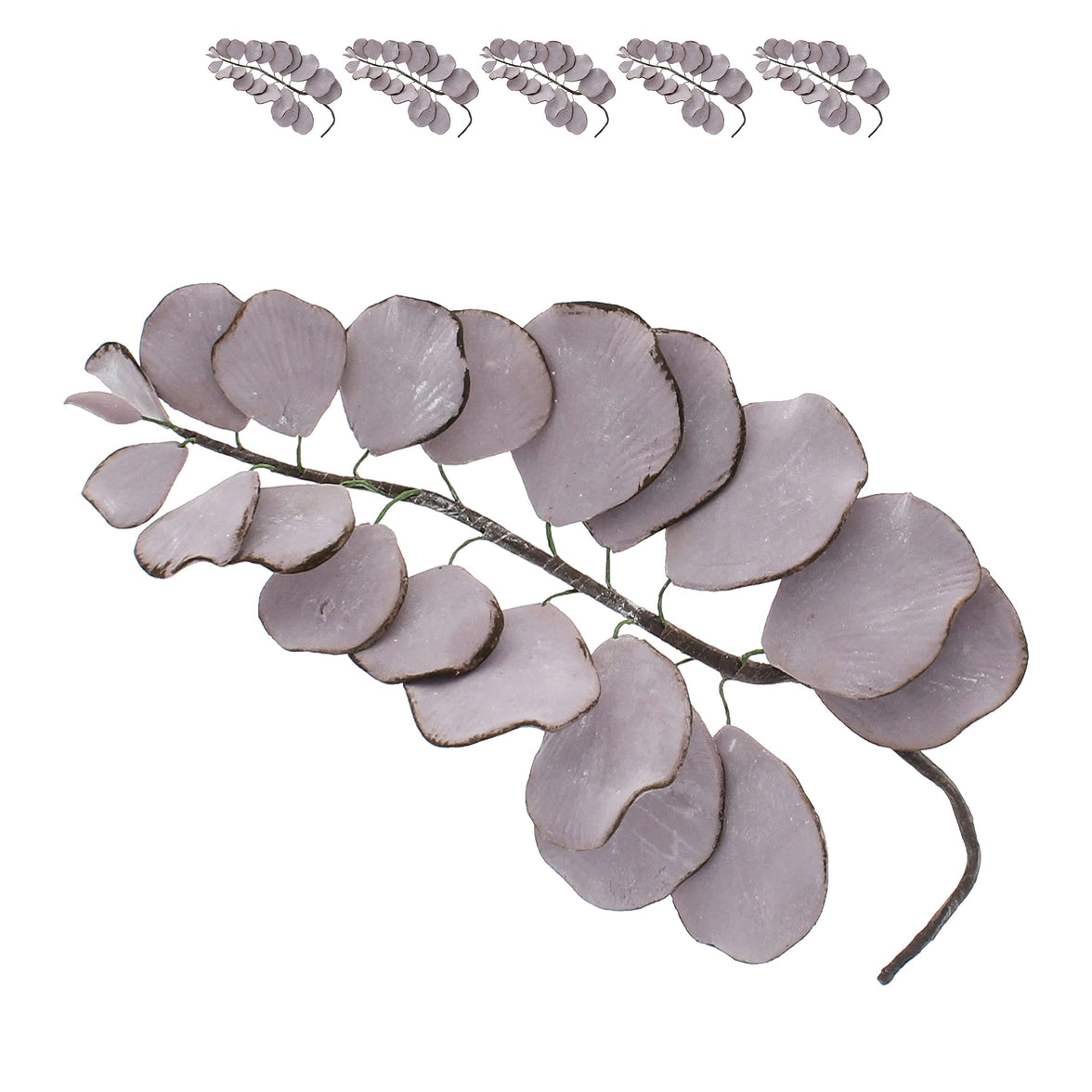 Eucalyptus Sugar Flowers for Cake Decorating, by Global Sugar Art, 5 Count, Mauve
