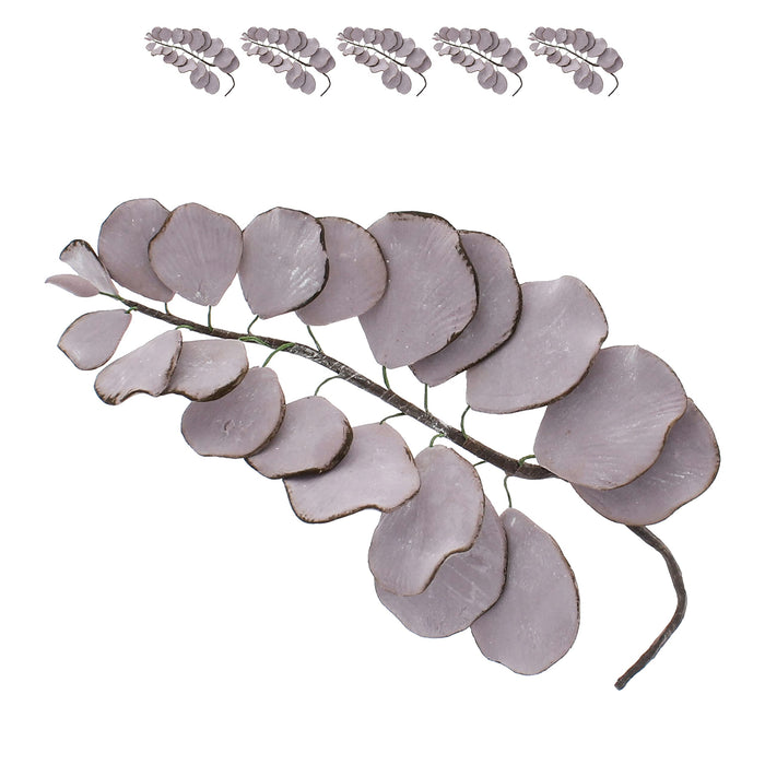 Eucalyptus Sugar Flowers for Cake Decorating, by Global Sugar Art, 5 Count, Mauve