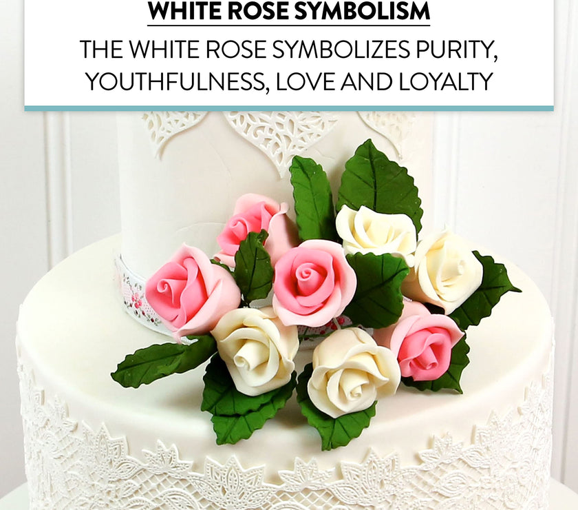 Shrub Rose Sugar Flowers for Cakes, by Global Sugar Art, Small, Pink