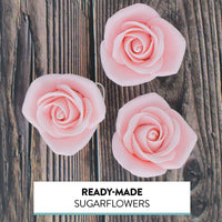 Peace Rose Sugar Flowers for Cake Decorating, by Global Sugar Art, Medium, Pink