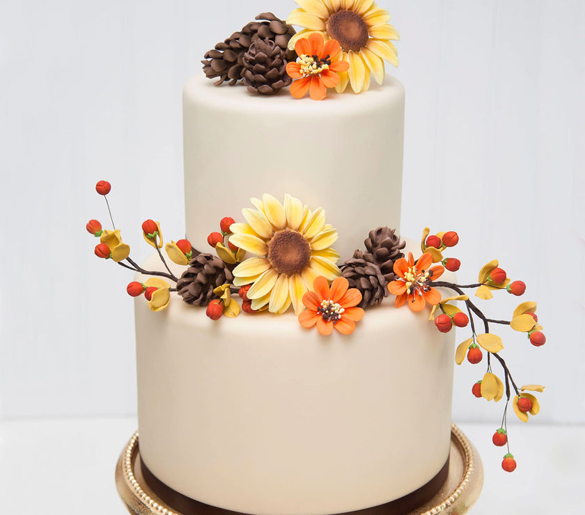 Global Sugar Art Pinecone Assortment Sugar Cake Flowers, 5 Count by Chef Alan Tetreault