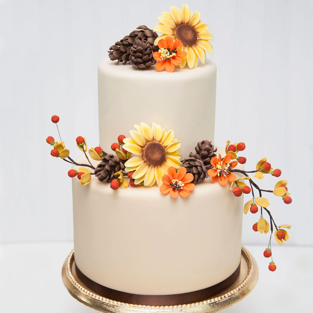 Global Sugar Art Pinecone Assortment Sugar Cake Flowers, 5 Count by Chef Alan Tetreault
