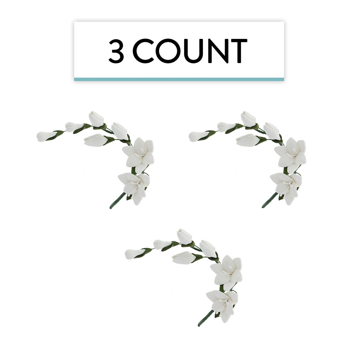 Freesia Sugar Cake Flower Filler Spray, by Global Sugar Art, White, 3 Count