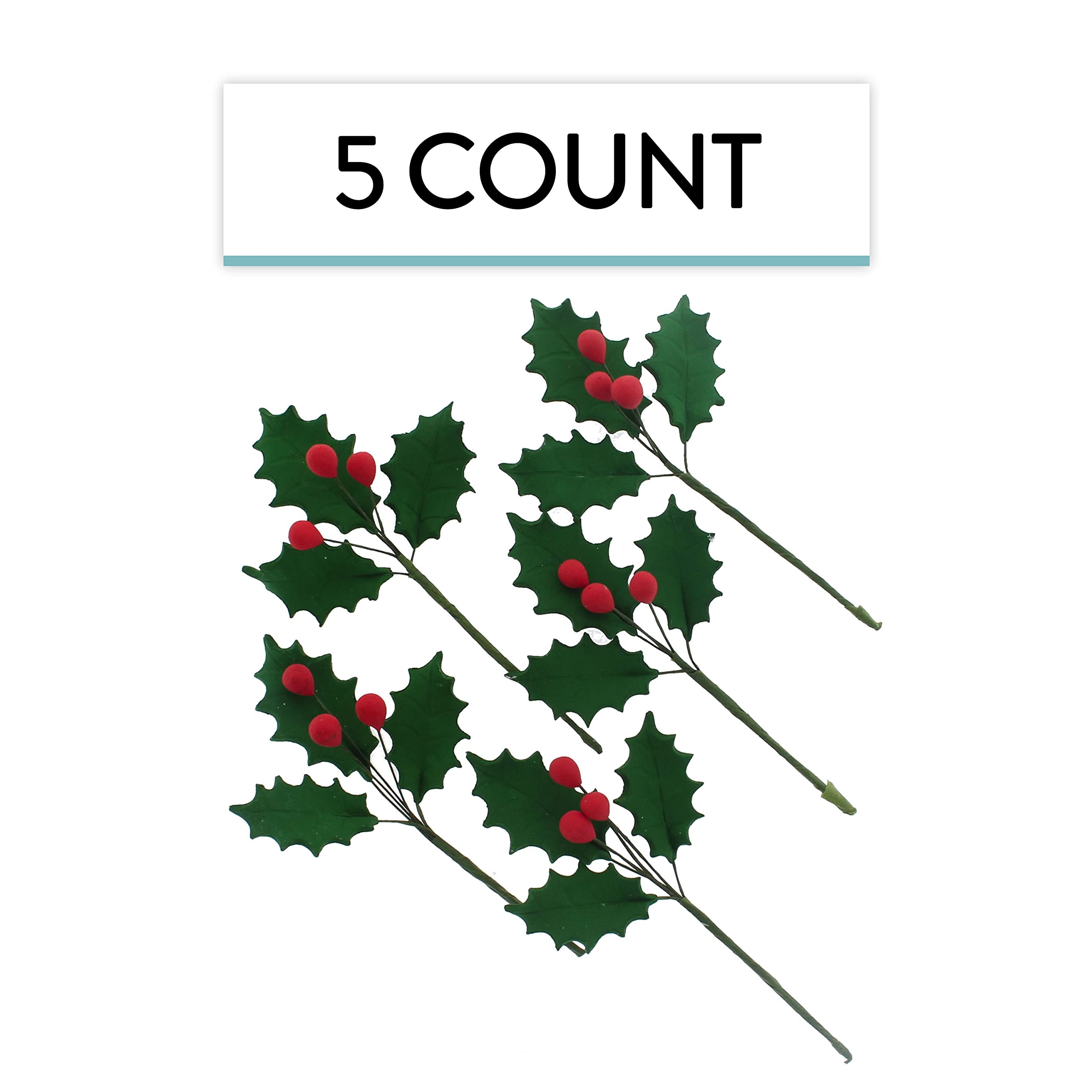 Christmas Holly Leaf Sprays for Cakes and Decorating, by Global Sugar Art
