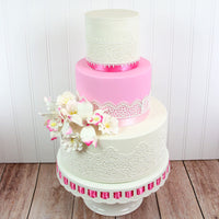 Azalea Sugar Flowers for Cake Decorating, by Global Sugar Art, White