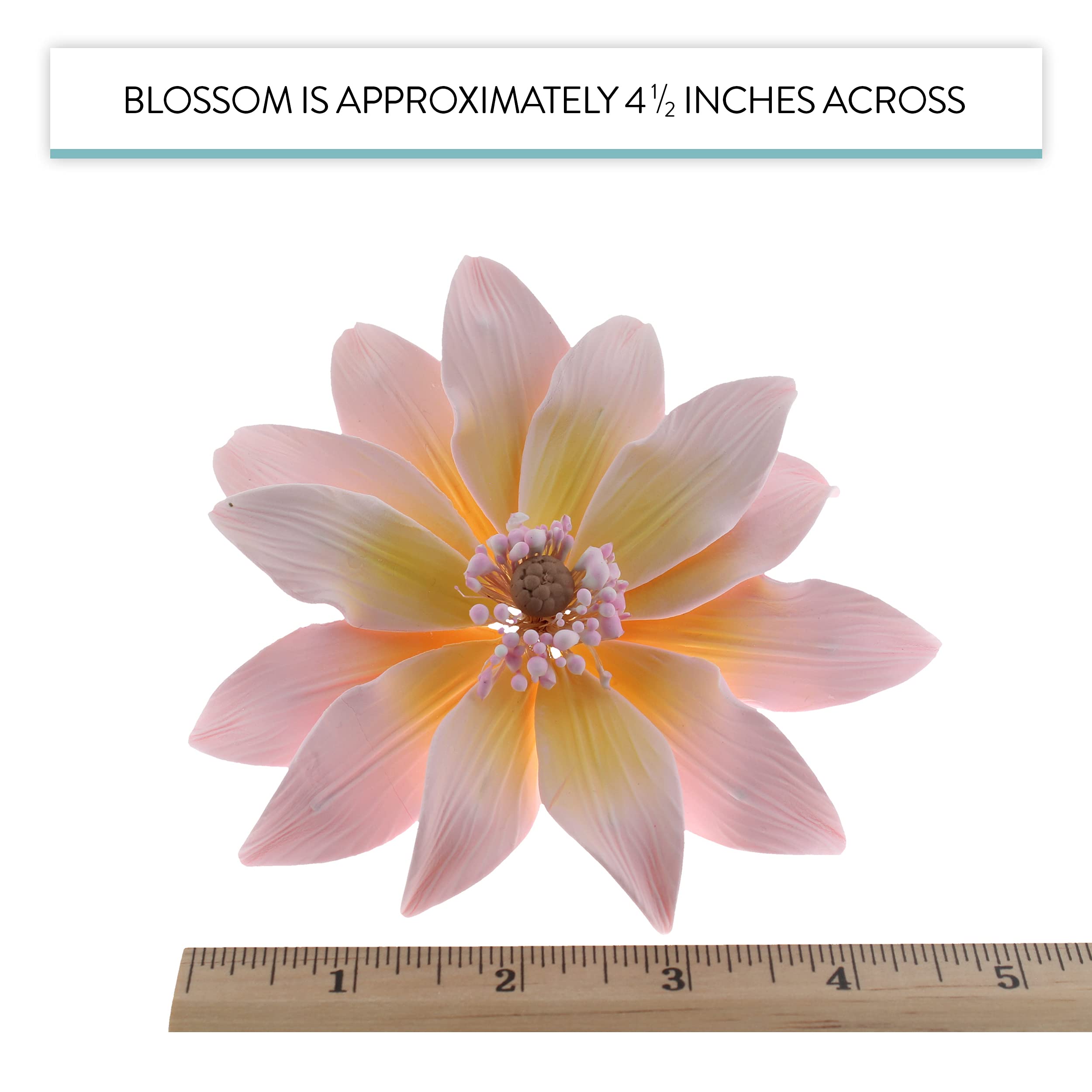 Tranquil Water Flowers, Decorative Sugar Cake Flowers by Global Sugar Art, 3 Count, Pink