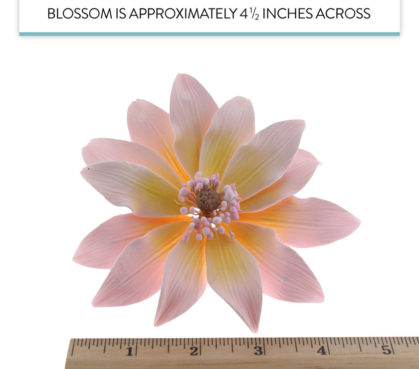 Tranquil Water Flowers, Decorative Sugar Cake Flowers by Global Sugar Art, 3 Count, Pink