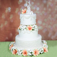 Global Sugar Art Orange Alstroemeria Sugar Cake Flowers by Chef Alan Tetreault, 3 Count