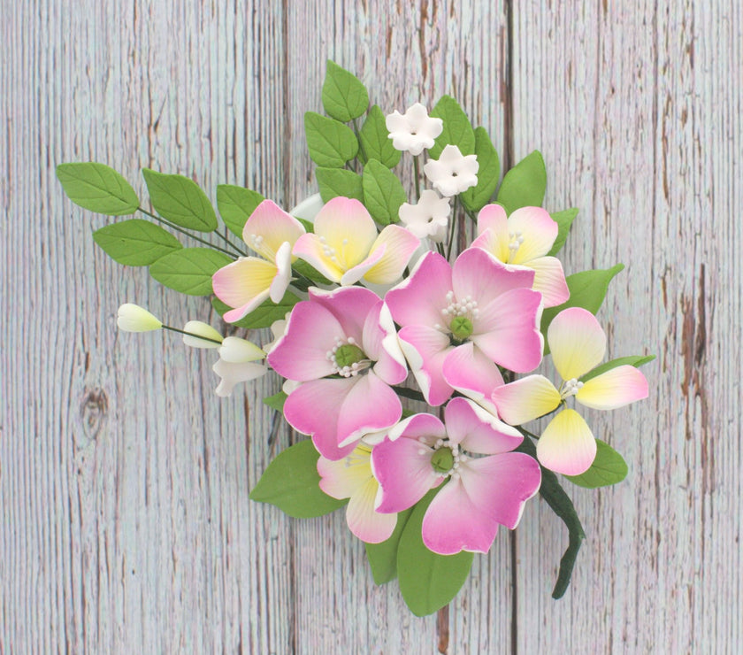 Impatiens Sugar Cake Flower Spray, by Global Sugar Art, Pink, 1 Count