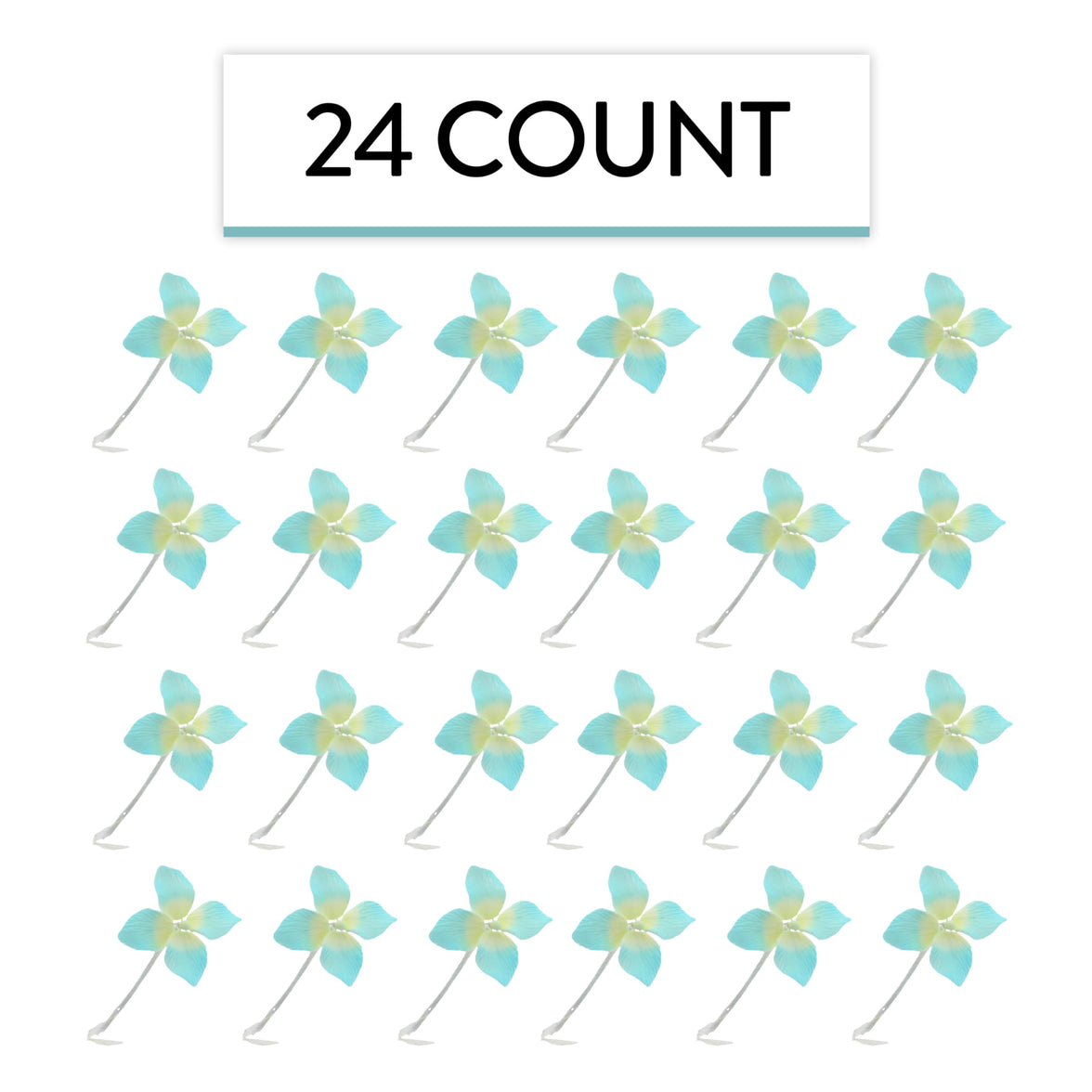 Hydrangea Blossoms, Flat Sugar Flowers by Global Sugar Art, 24 Count Blue