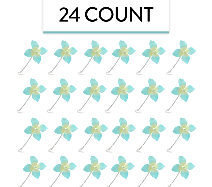 Hydrangea Blossoms, Flat Sugar Flowers by Global Sugar Art, 24 Count Blue