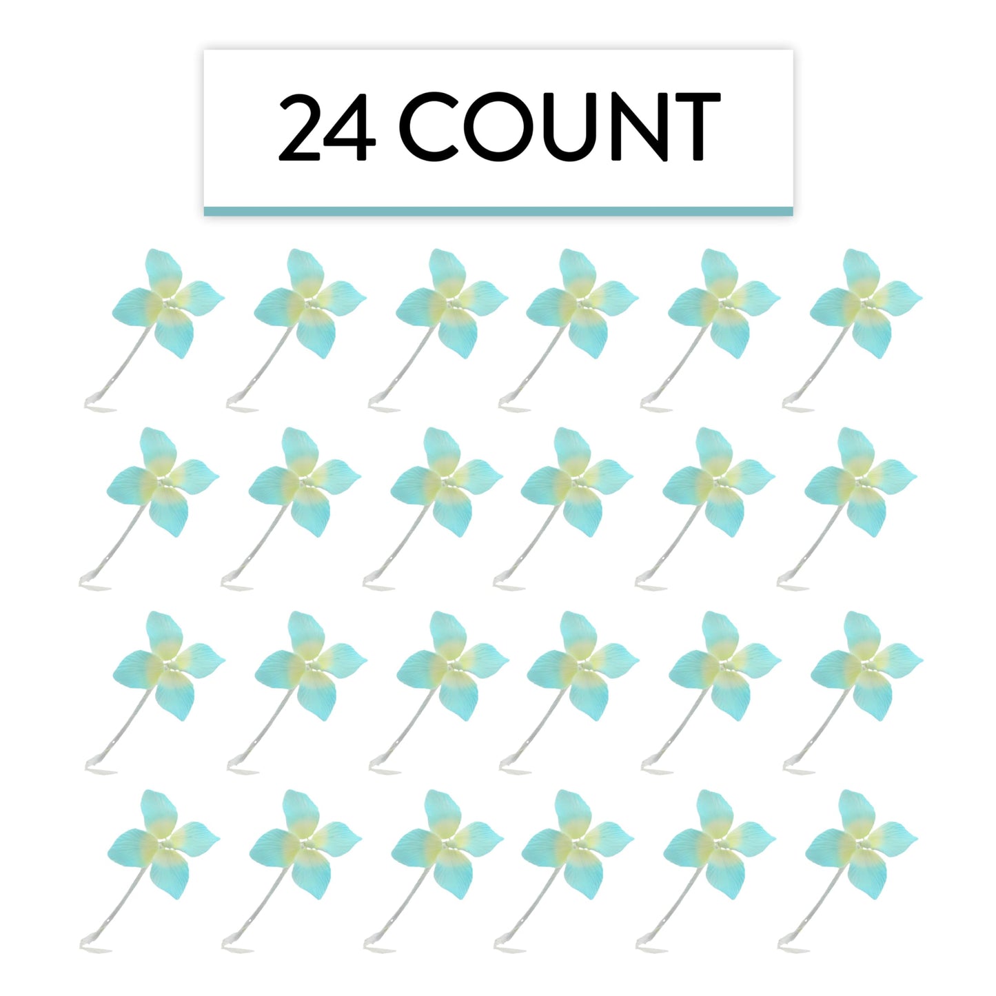Blue Hydrangea Flowers, 1.5-inch, 24 Count