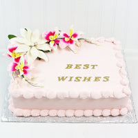 Orchid Sugar Cake Flower Sprays, Deep Pink and Yellow Double Orchid Spray, by Global Sugar Art