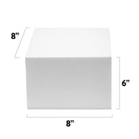 8x8 Inch Square Cake Dummy – Styrofoam Fake Cake for Decorating, Display & Practice, by Global Sugar Art