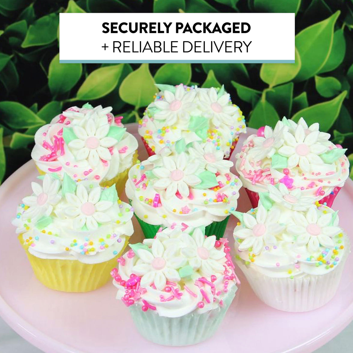 Edible Daisy Cake Decorations, White and Pink Sugar Flowers, Unwired 1 Inch, Daisy Cupcake Toppers, Edible Flowers Cake Decorations by Chef Alan Tetreault, Global Sugar Art