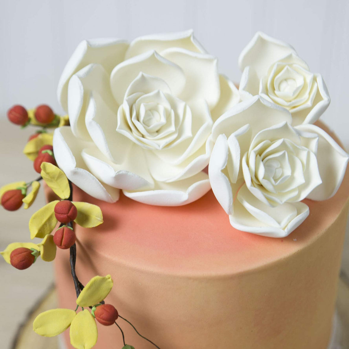 Global Sugar Art Succulent Taurus Sugar Cake Flowers Assortment White with Wire, 3 Count by Chef Alan Tetreault