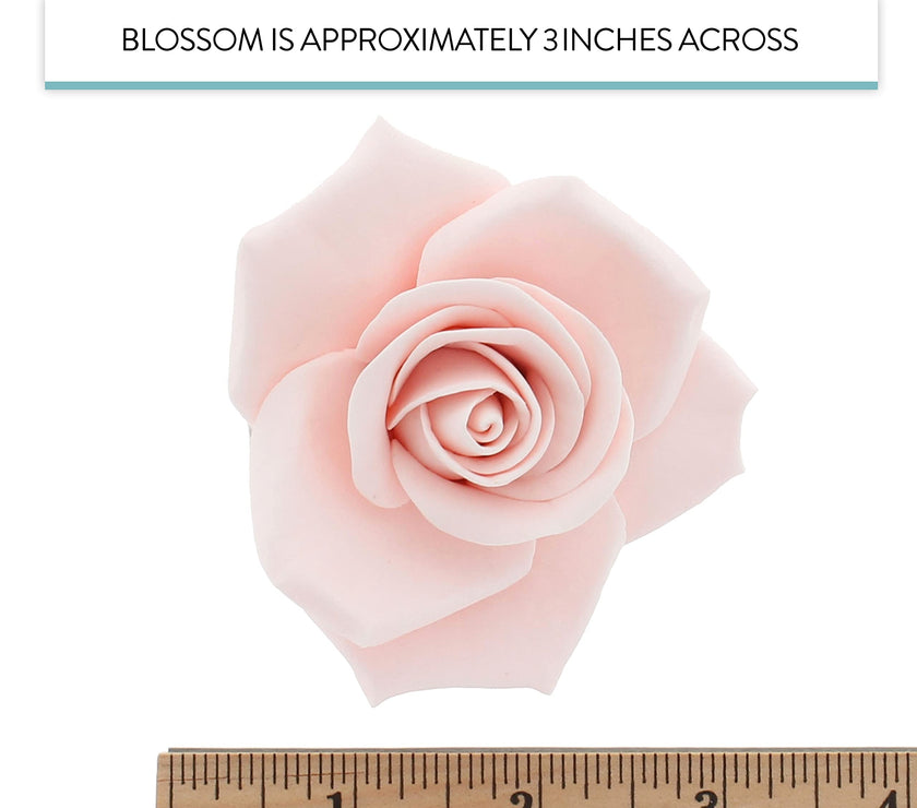 Peace Rose Sugar Flowers for Cake Decorating, by Global Sugar Art, Large, Pink